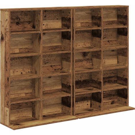 Maison Exclusive - Mobile per CD 2 pz Legno antico 65 x 23,5 x 97,5 cm (1/5)