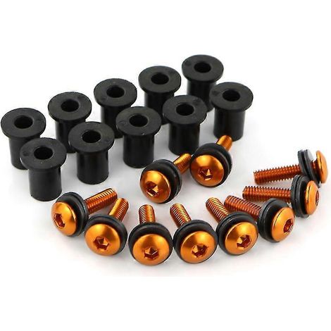 Kit de 10 vis et boulons M416 pour déflecteurs de pare-brise de moto (orange) pour Ducati Panigale 899, 959, 1199 et 1299. (1/5)