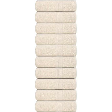 vidaXL Asciugamani FROGN 10 pz Crema 30x30 cm 360 g/m²