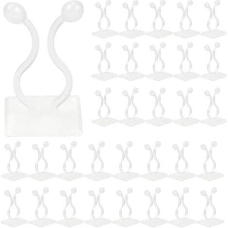 BUNTHAUS Plante Grimpante Support Clips 50 Pcs Crochet Fixateur Mural Auto-adhésif Support pour Plantes Grimpantes Décoration de la Maison (Blanche)