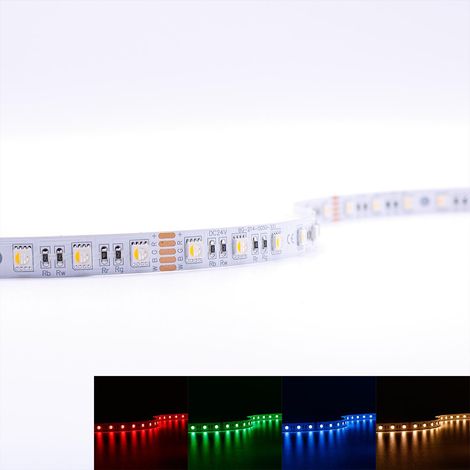 Strip 24V LED Streifen 5M 15W/m 60LED/m 12mm Farbwechsel - Lichtfarbe: RGB+3000K - Schutzart: IP20 (1/5)