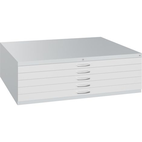 C+P Flachablageschrank Serie 71007200, H420xB1350xT960mm, 7035/7035 (1/5)