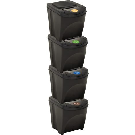Pattumiere impilabili 4 pezzi antracite 100 litri 020006048