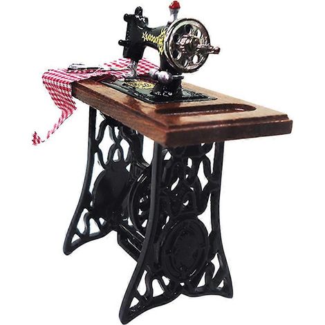 1 ensemble d'accessoires pour mini-maison, machine à coudre miniature, accessoire de décoration pour mini-maison (1/5)