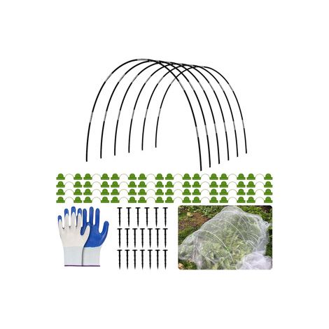 Lot de 2 kits de protection pour plantes et légumes – 30 arceaux + filet anti‑oiseaux – Idéal pour serre, jardin et potager