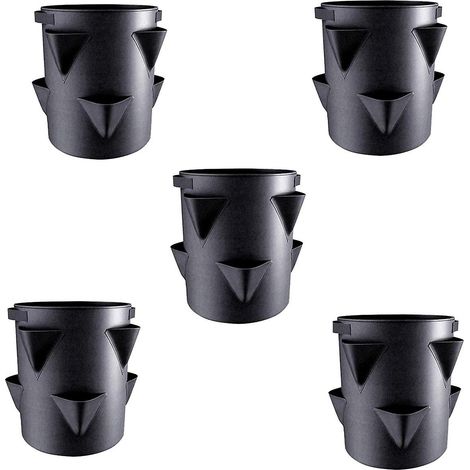 Sacs de culture pour fraises de 5 gallons, sacs de culture épais en non-tissé, pots de culture pour l'intérieur et l'extérieur (1/5)