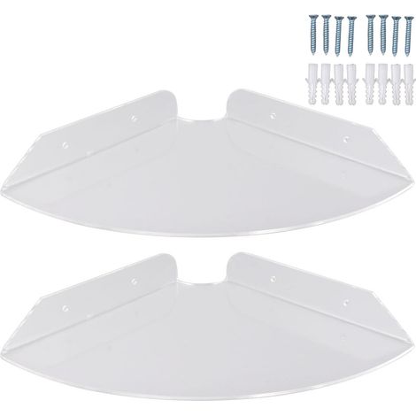 Étagères d'angle en acrylique 2 pièces Solution de rangement de grande taille pour chambres à coucher, salons, salles de douche (tr (1/5)