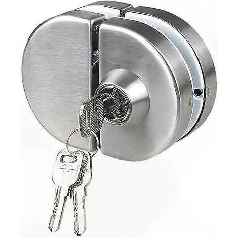 Verrou de porte en verre sans cadre en acier inoxydable 304, crochets ouverture bidirectionnelle pour vitre épaisseur 10-12 mm, modèle double face (1/5)