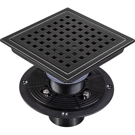 Siphon de Sol Caniveau de Douche Drain de Sol 304 en Acier Inoxydable Anti-Odeur Drain De Plancher Couverture Douche pour WC Salle de Bain Cuisine, 110 x 110mm