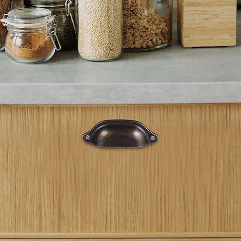 Poignées de Coquille Poignée de Tiroir Semi-circulaires Meubles Boutons de Coquille Armoire Placard Commode Porte De Cuisine (1/3)