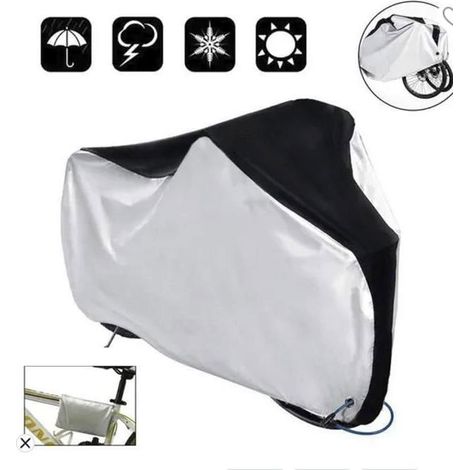 Housse de protection pour vélo - Noir et argent - XL - Imperméable - Résistant à la poussière - Universel (1/4)