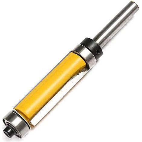 6.35mm Routeur de Coupe Affleurant Bit 38mm Lame Avec Roulement Supérieur et Inférieur Outils de Menuisier, Jaune (1/5)