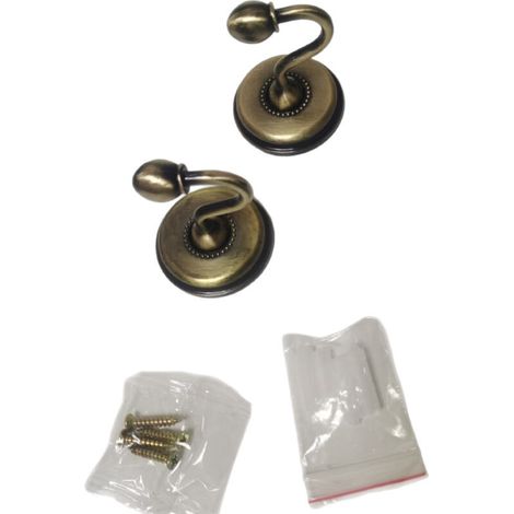 2-Piece Curtain Tieback Hooks, Bronze Curtain Hooks, Vintage U-Shaped Wall Mounted Curtain Hooks (1/5)