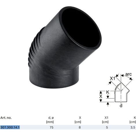 Geberit Silent-db20 curva: 30°, d=75mm, 307300141