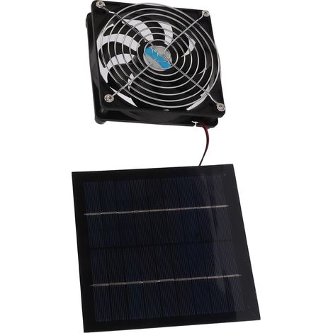 Ventilateur d'extraction solaire 20 W, puissant, de 12 cm, kit de ventilateur portable à panneau solaire pour camping-car, serre ou chenil. (1/5)