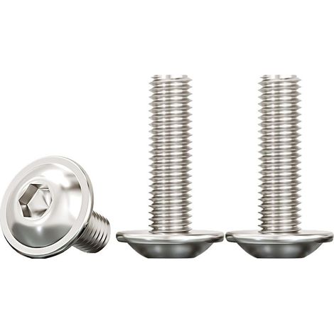 Vis à Tête Cylindrique à Six Pans Creux,M6x20mm Vis à Bride Acier Inoxydable A2 V2A Boulon à Tête Hexagonale pour Les Connexions Mécaniques,20 Pièces (1/4)