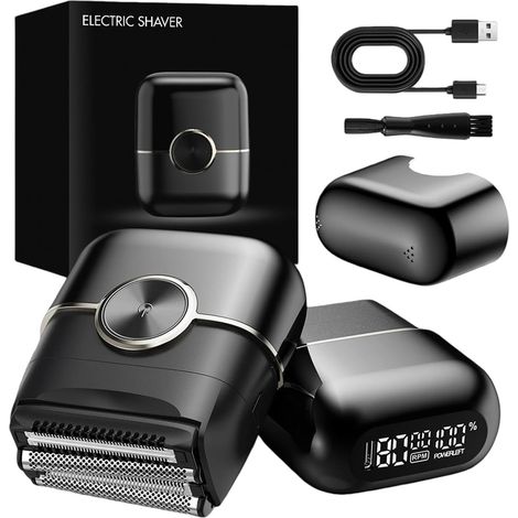 Rasoir électrique moderne avec écran visible et chargement USB de type C adapté pour la maison ou les voyages d'affaires Double vitesse Cutter électrique (1/5)