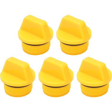 Lot de 5 bouchons de remplissage d'huile universels en ABS résistant à l'usure pour moteurs hors-bord 4 temps Hidea (jaunes). (1/5)