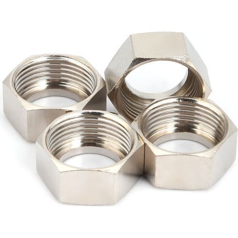 4pcs Soufflet 3/4inch 3/4 Hex Nuts for Water Heater Corrugated Hose 20mm (4pcs Copper Plating)-- (1/5)