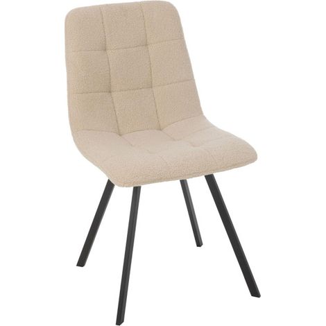 Chaise Matelassée Bouclette "Clark" 85cm Blanc (1/5)