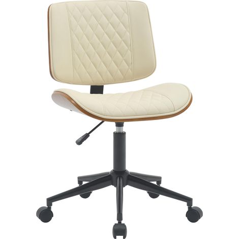 Sedia da ufficio in similpelle Plover Noce/crema