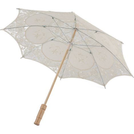 Parapluie dentelle mariage ombrelle de photographe accessoire cérémonie L beige