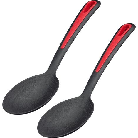 Westmark 296422E3 - Set di cucchiai da insalata e da servizio, scala interna: 20, 40 + 60 ml, plastica, gallant, nero/rosso, 296422E3 (1/5)