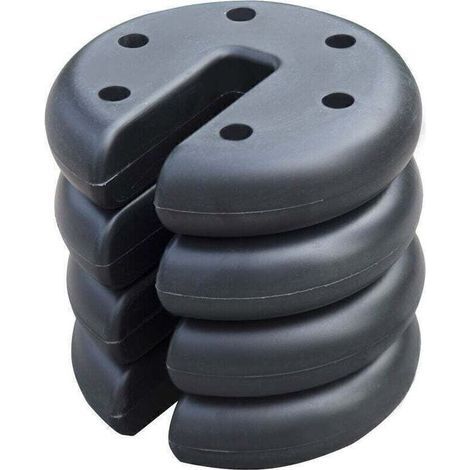 Set mit 4 runden Gewichten für Pavillons/Zelte, 20 cm Durchmesser, 4,5 cm dick, schwarzes Polyethylen