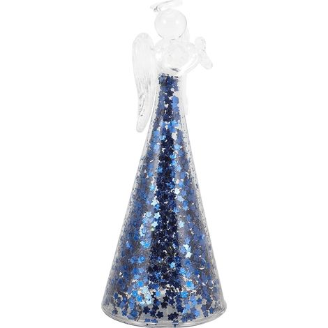 Ange décoratif en Verre Bleu Design Artistique Simple, Cadeau Pratique pour décoration de Maison et Pendaison de crémaillère (1/5)