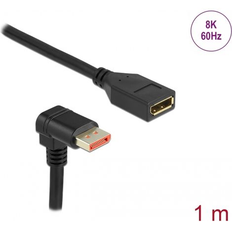 Delock Alargador DisplayPort macho 90Â° hacia abajo en Ã¡ngulo a hembra de 8K 60 Hz 1 m