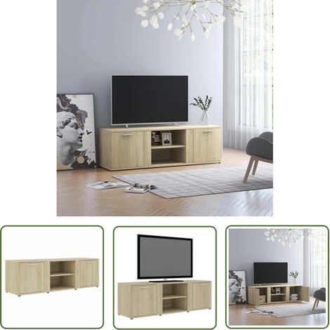 INLIFE Meuble TV Chêne sonoma 120x34x37 cm Aggloméré (1/5)