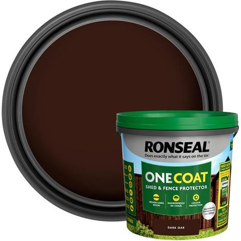 Ronseal One Coat Shed & Fence Protection Dark Oak - 5L (1/2)