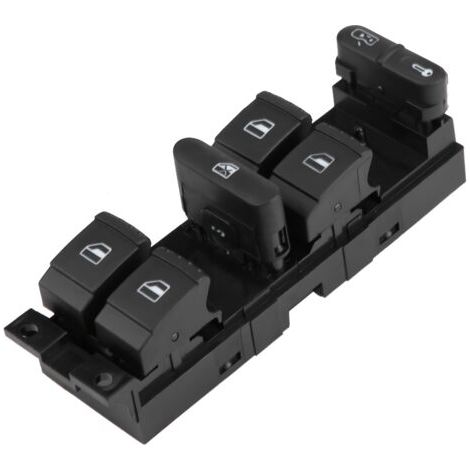 QORVA-Interrupteur de fenêtre principal électrique pour VW Golf Jetta Bora Passat B5 Seat Leon Toledo 1999-2006 – Installation facile – Matériau plastique noir