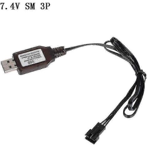 Chargeur 6,4 V/7,4 V pour batterie Li-ion SM-3P, jouet télécommandé SM-3P, chargeur USB portable positif Zy 7,4 V (1/5)