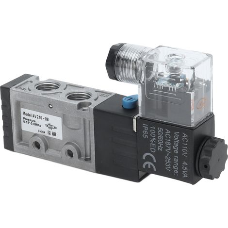 Pneumatisches 5/2"-Schaltmagnetventil, G1/4 Zoll, AC 110 V ± 15 %, Steuerschalter für Verteiler (1/5)