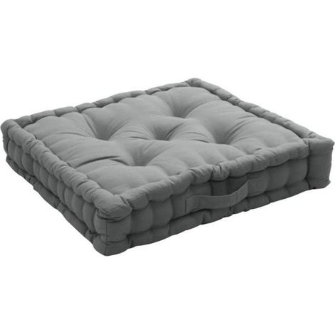 Coussin de sol uni 50 x 50 cm Panama gris clair