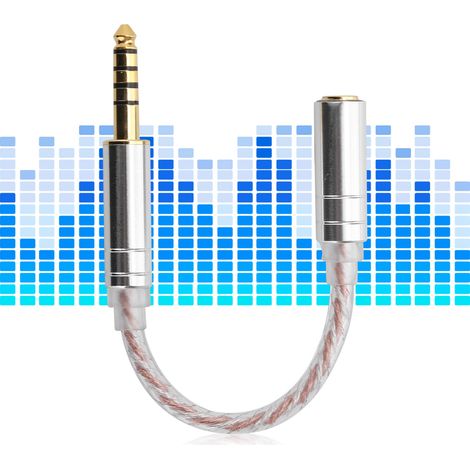 Câble d'adaptateur audio 4.4mm mâle vers 2.5mm femelle pour casque HiFi, compatible ZX300A et lecteurs audio haute-fidélité.