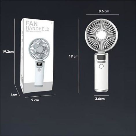 Mini ventilateur portable rechargeable - 1 pièce, affichage puissance - Extérieur Cuneary (1/5)