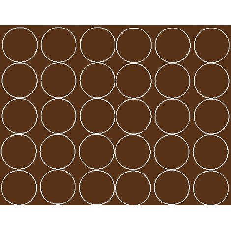 Autocollants ronds de 7 cm, pastilles, 30 pièces, marron brillant