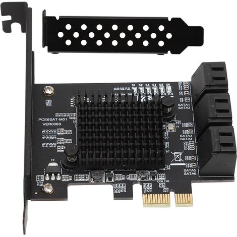 Carte d'extension PCI Express 6 ports SATA 3.0 pour disques durs HDD SSD (1/5)