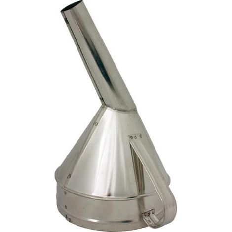 Embudo metálico inclinado 16mm, herramienta versátil para trasvase seguro, diseño resistente y preciso, alta calidad y estabilidad, compatibilidad con sistemas de filtrado, color metálico