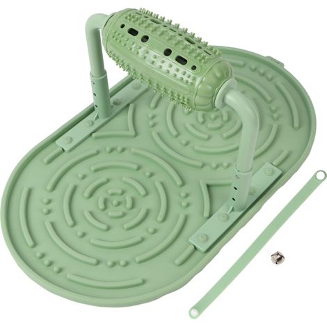 Interaktive grüne Silikon-Futterspendermatte mit integrierter Spenderrolle für Hunde und Katzen. (1/5)