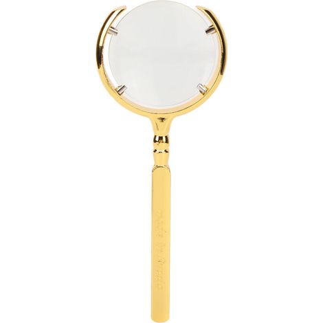 8-fache mondförmige Leselupe mit ergonomischem Griff aus goldfarbenem Edelstahl für ältere Menschen (1/5)