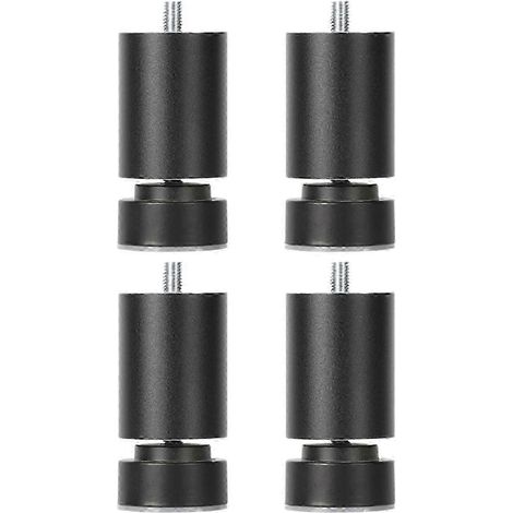 Pieds métalliques robustes réglables à filetage M10, adaptés aux canapés, lits, tables et armoires, lot de 4, noirs, 8 cm. (1/5)