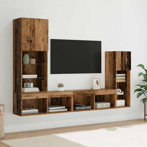 Meubles TV muraux 4 pcs Bois ancien Bois d'ingénierie vidaXL