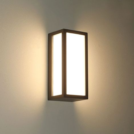 Applique murale extérieure, Corps en aluminium, Design moderne, Étanche IP55, blanc froid, couleur noire, pour éclairage extérieur des façades et jardins, OUYLAF (1/5)