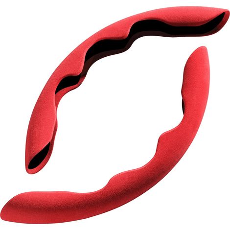 Coprivolante in pelle pieghevole General Motors, decorazione per interni auto, coprivolante, ricambi auto, coprivolante rosso (1/3)