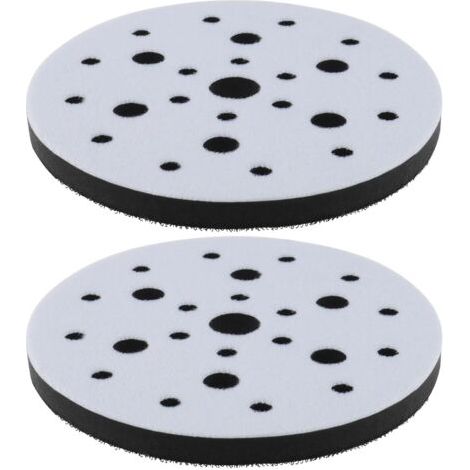 Ensemble de 2 tampons intermédiaires en éponge souple, de 150 mm de diamètre, avec fixation auto-agrippante à 25 trous, pour une utilisation comme tampons de polissage (1/5)