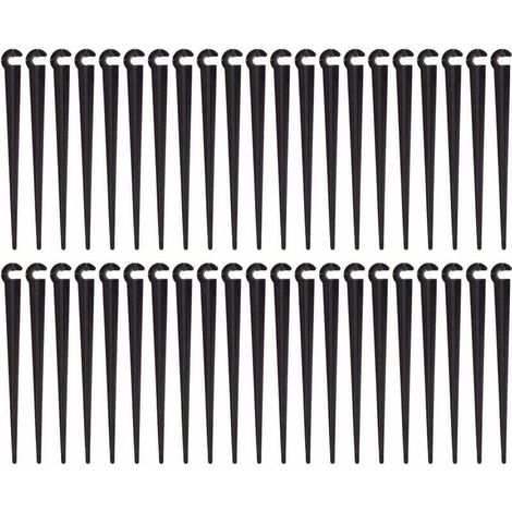 Stützpfähle für Bewässerungsrohre, Stützpfähle für Tropfbewässerungsschläuche aus Kunststoff, Gartenwerkzeug, 100er-Packung (Öffnungsgröße 1/4 Zoll)