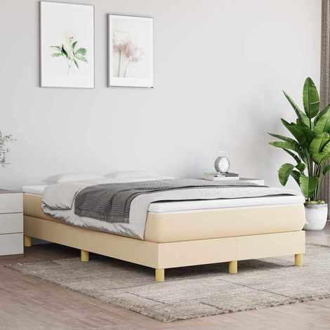 Sommier à ressorts de lit - Sommier pour Adulte et Enfant - Crème 120x200 cm Tissu BV144230 - BonneVie (1/5)